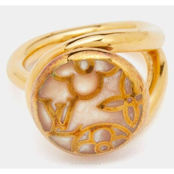 LOUIS VUITTON Monogram Flower Berg Celeste M65973 Brand Accessory Ring - Picture 1 of 7